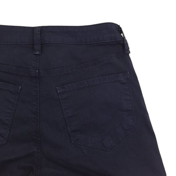 NWT L'AGENCE Dark Blue Denim Wide Leg Raw Edge Hem 5 Pocket Jeans - Picture 9 of 10